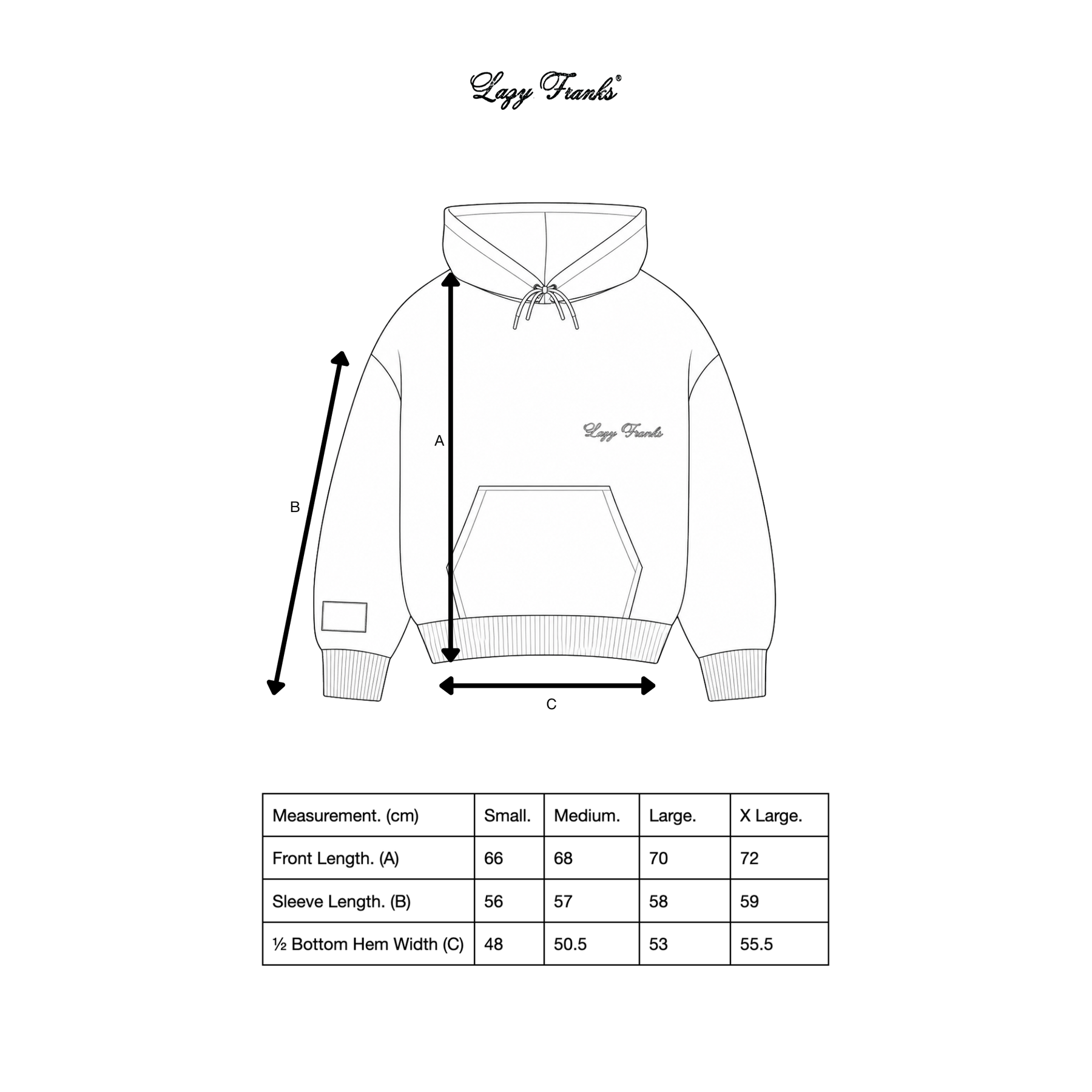 Product size guide