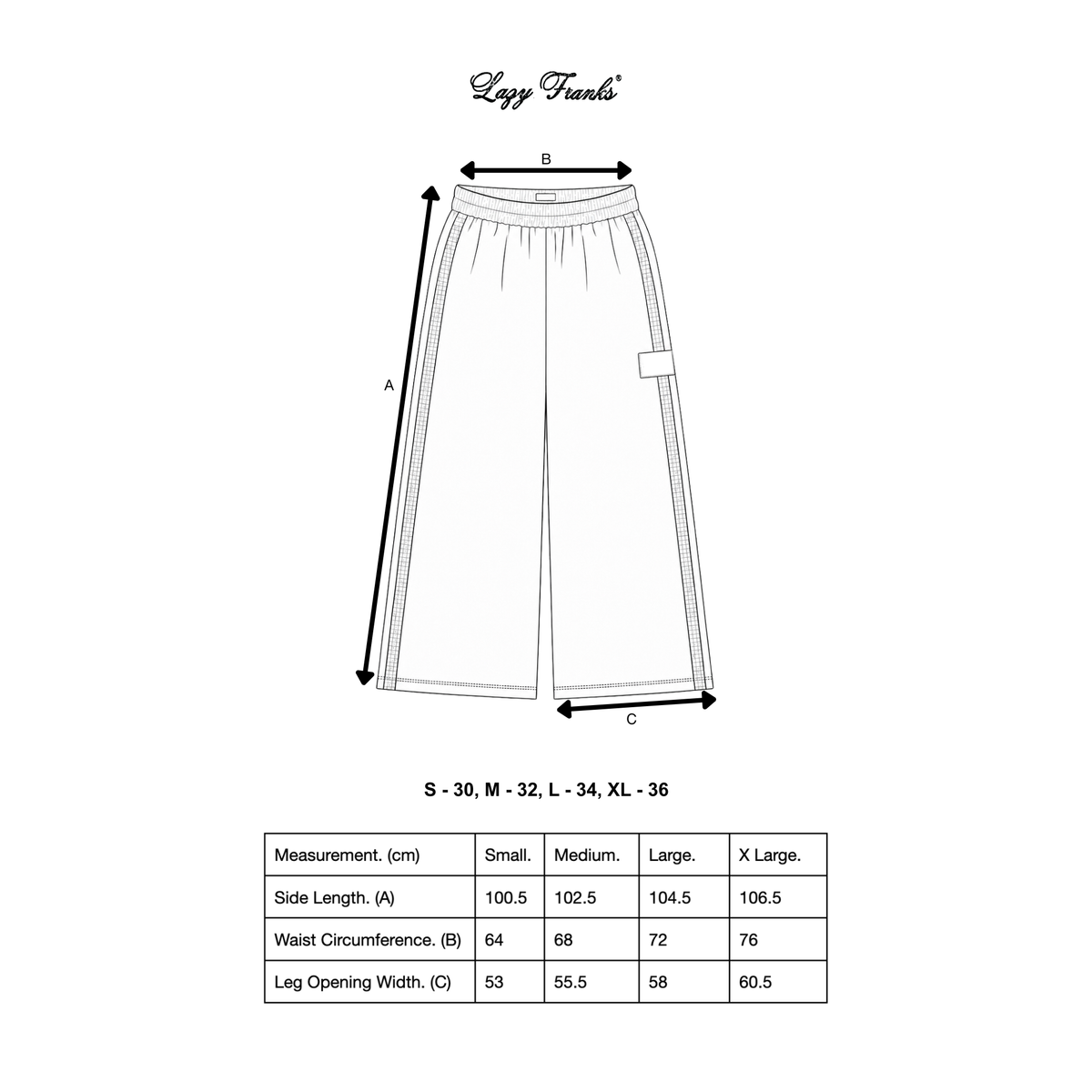 Product size guide