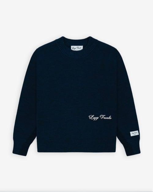 FRANKLIN HEAVY KNIT - NAVY MARLE