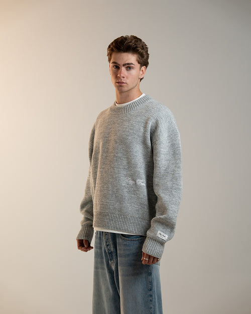 FRANKLIN HEAVY KNIT - GREY MARLE