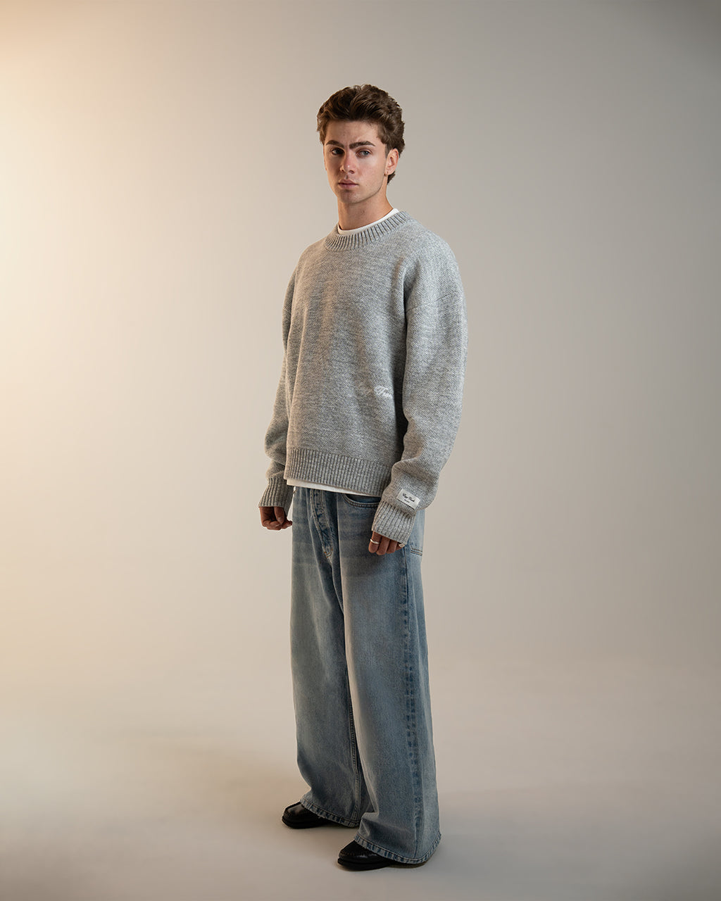 FRANKLIN HEAVY KNIT - GREY MARLE