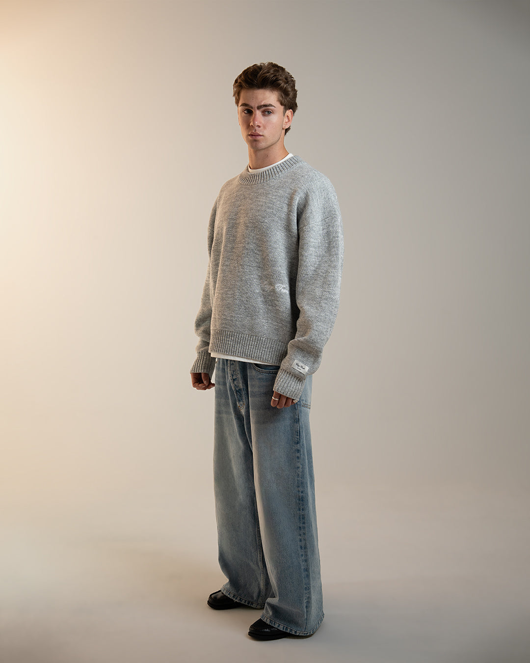 FRANKLIN HEAVY KNIT - GREY MARLE