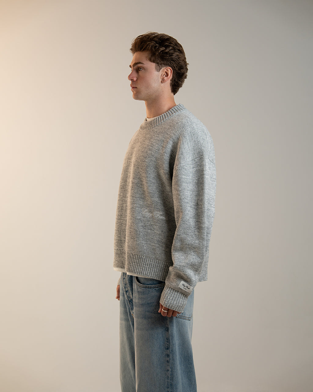 FRANKLIN HEAVY KNIT - GREY MARLE