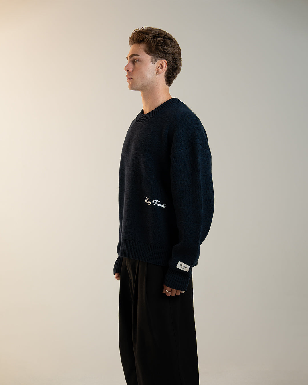 FRANKLIN HEAVY KNIT - NAVY MARLE