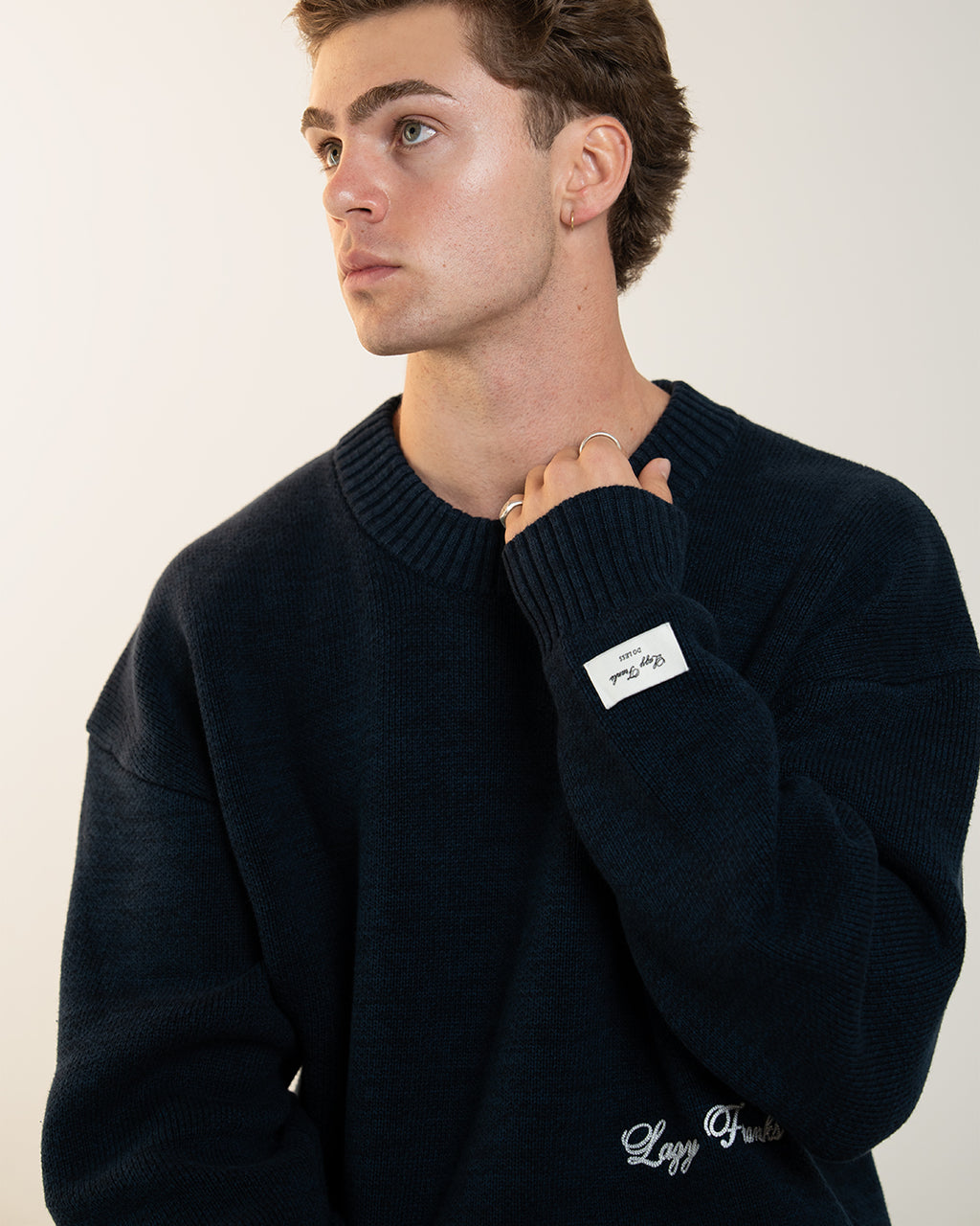 FRANKLIN HEAVY KNIT - NAVY MARLE