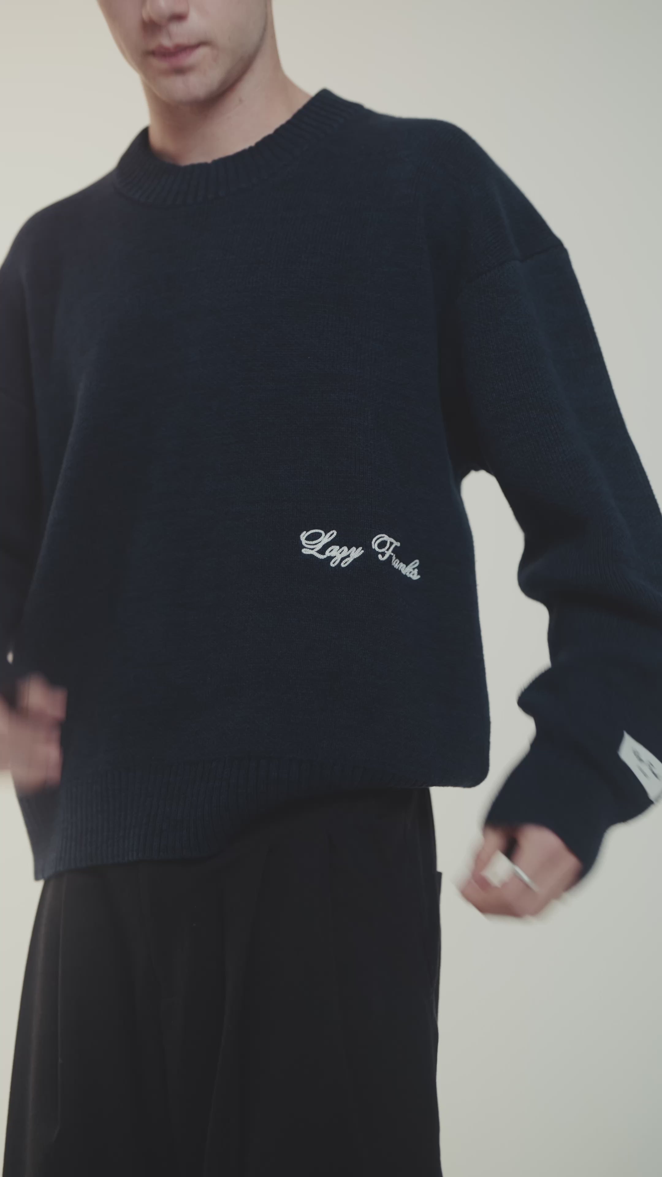 FRANKLIN HEAVY KNIT - NAVY MARLE